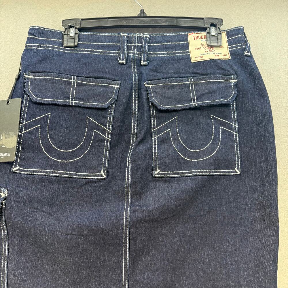 True Religion Denim Cargo Maxi Skirt Women's 27 (4) Dark Blue Preppy Utility Y2K - Picture 7 of 13